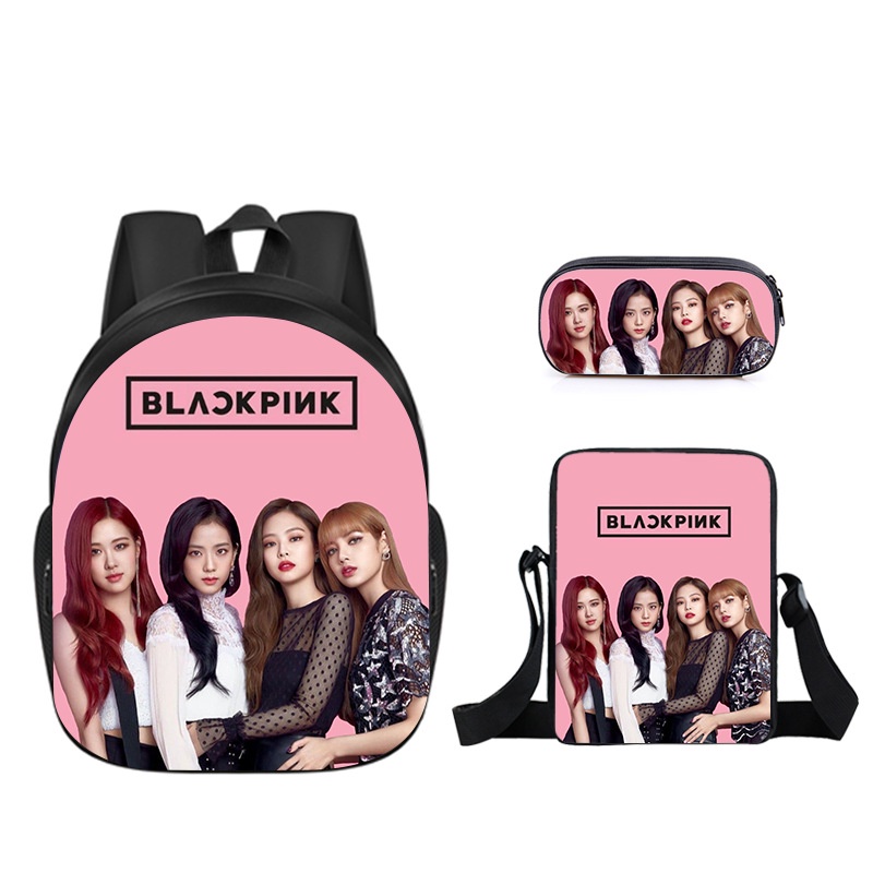 Blackpink ba lô hộp đựng bút chì sinh viên dung lượng lớn in thoáng khí thời trang cá tính đa năng nữ 1