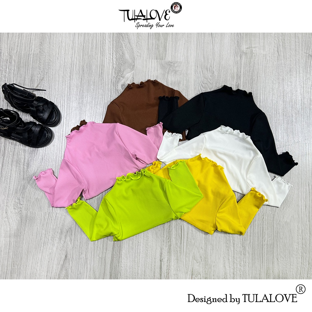 Áo Thu Đông Dài Tay Quấn Bèo Bé Gái, Áo Thun Cho Bé Tulalove