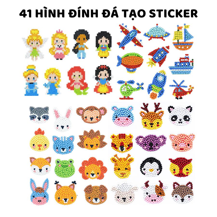 [HCM] Bộ Làm Sticker 3D Đính Đá Cho Trẻ Em Tranh Đính Đá Tự Đính Trang Trí Sáng Tạo