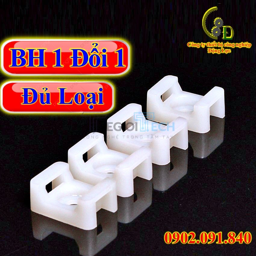 Nút giữ dây rút 50 cái, nút khóa bó dây điện, đế nhựa cố định dây thít STM-0 STM-1 STM-2S - STM-2S trắng-20C