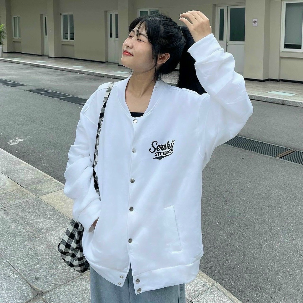 Áo Khoác Cardigan Nam Nữ SERSHII Thiết Kế Thêu Chữ Kiểu Dáng Trẻ Trung Năng Động Phong Cách Trẻ Trung Không có đánh giá