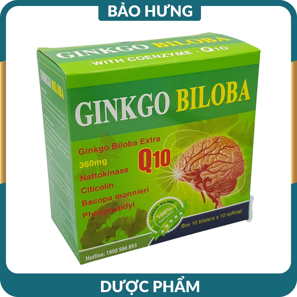 Viên uống bổ não Ginkgo Biloba Extra Q10 360mg [ Hộp 100 viên]