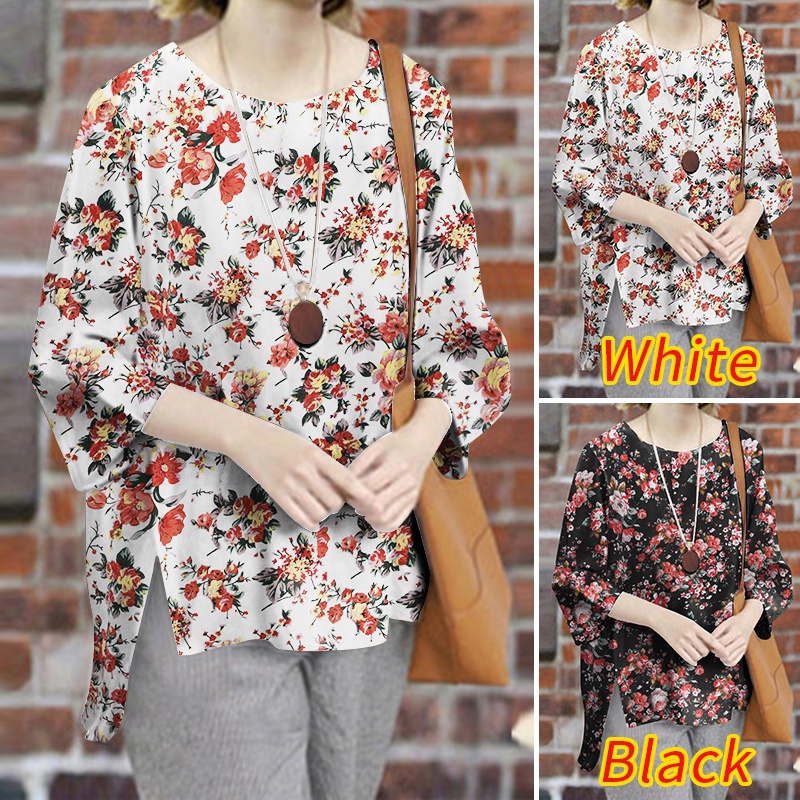 Áo kiểu ZANZEA in hoa cổ tròn thời trang cho nữ