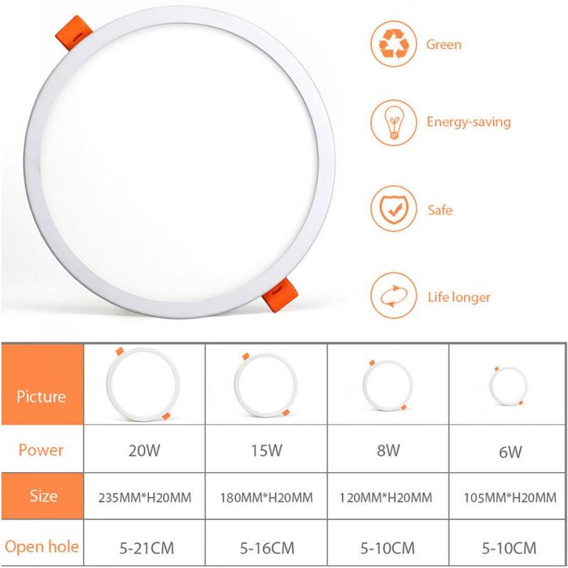 Bảng Đèn LED Âm Trần 6W 8W 15W 20W 3000k / 4000k / 6000k
