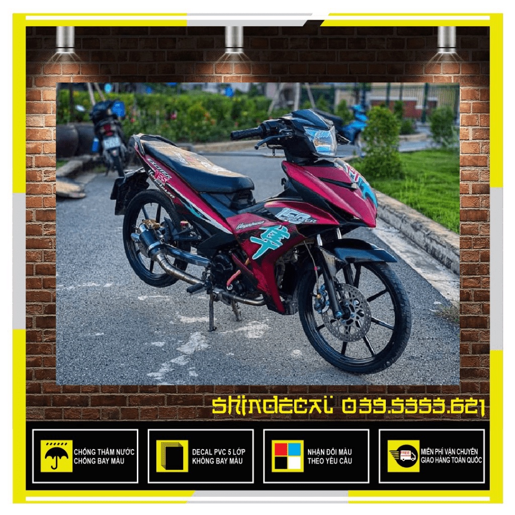 {SÀI GÒN-FREE SHIP] TEM RỜI EXCITER 150 HAYABUSA DÁN XE ĐỎ