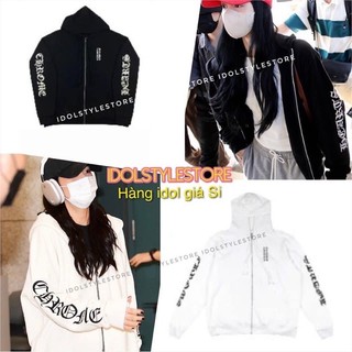 Áo khoác nỉ mũ đen trắng như Jaemin NCT Lisa Jisoo Blackpink Giselle Aespa