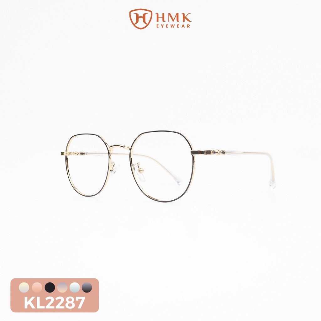 GỌNG KÍNH KIM LOẠI HMK NAM NỮ PHONG CÁCH TRẺ TRUNG DÁNG ĐA GIÁC - KL2287