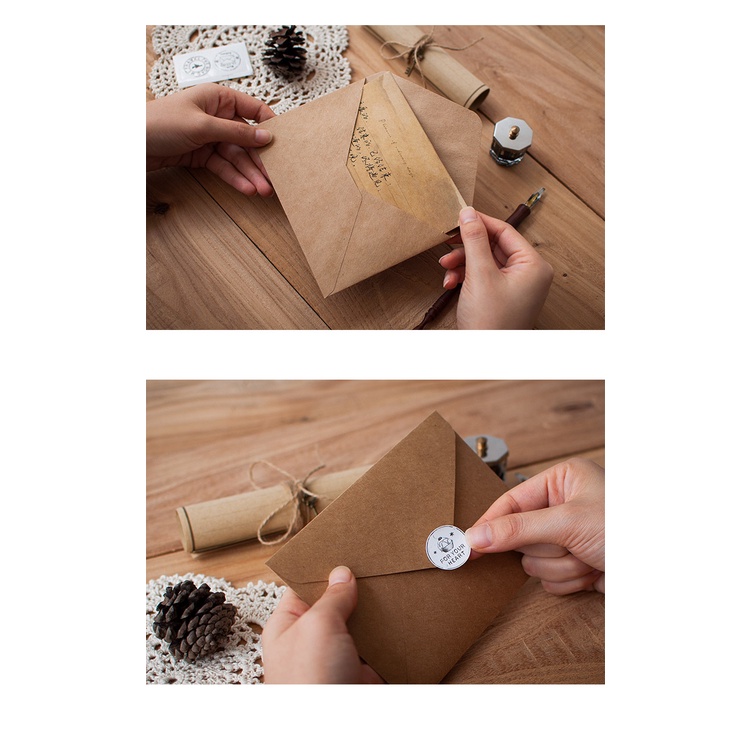 Combo giấy viết thư và bì thư khổ A5 B5 kèm phụ kiện phong cách vintage - The Bear Shop