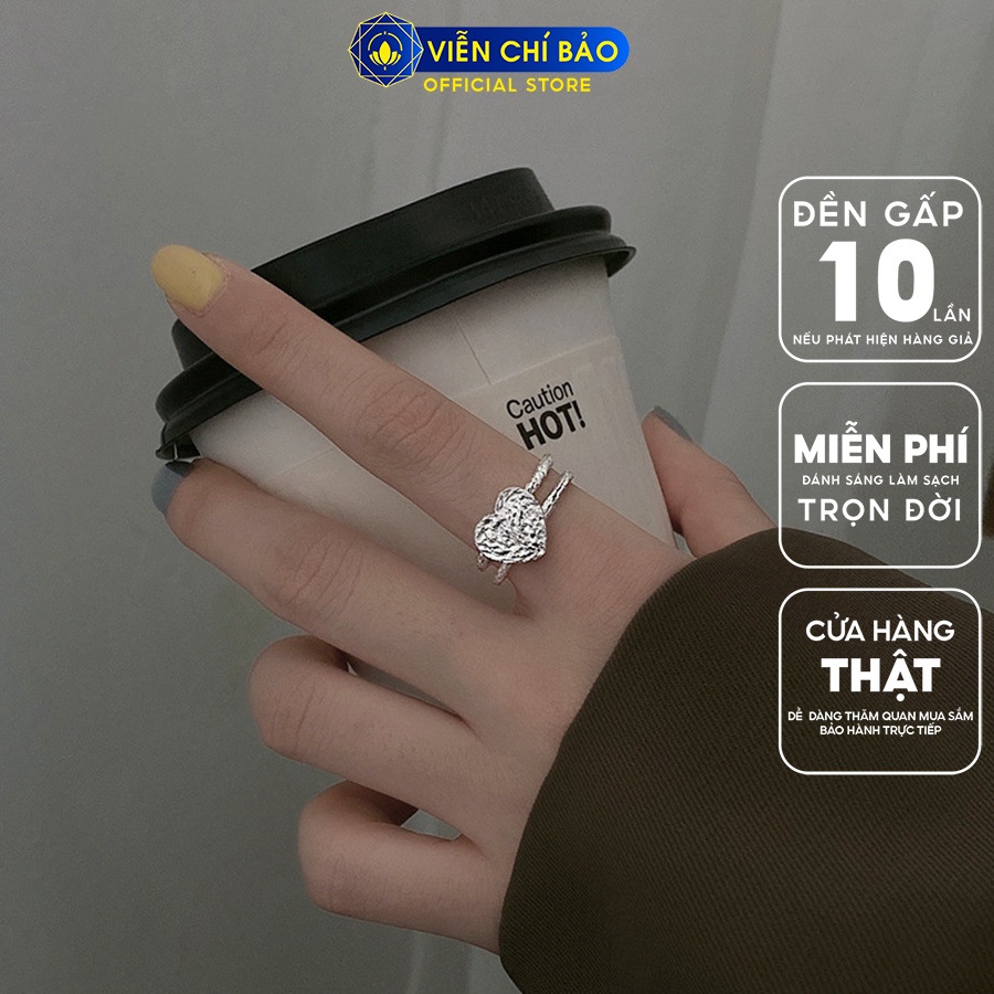 Nhẫn bạc nữ trái tim mới chất liệu bạc 925 thời trang phụ kiện trang sức Viễn Chí Bảo N000505