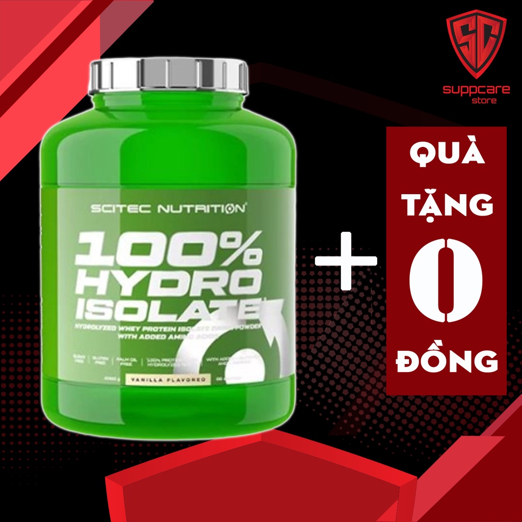 Whey + Quà tặng 0 đồng | Scitec Nutrition 100% HYDRO ISOLATE - Sữa Tăng Cơ Thủy Phân 2kg - Chính Hãng Suppcare