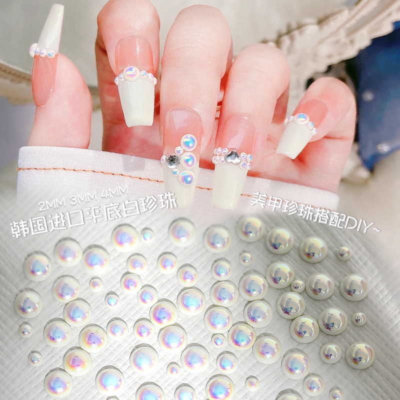 Gói 200 Hạt Ngọc Trai Nửa 2/3/4mm Cho dân nail