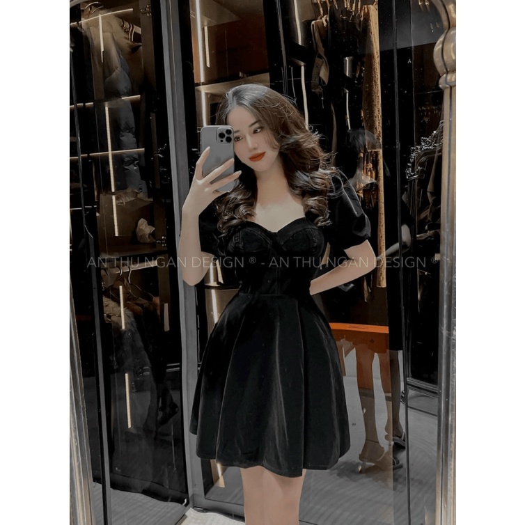 (MẪU MỚI) ĐẦM NHUNG CỨNG CÚP NGỰC VELVETS 2 MÀU ĐỎ ĐEN TONE DỄ MẶC CHO CÁC CHỊ EM UP VALENTINA