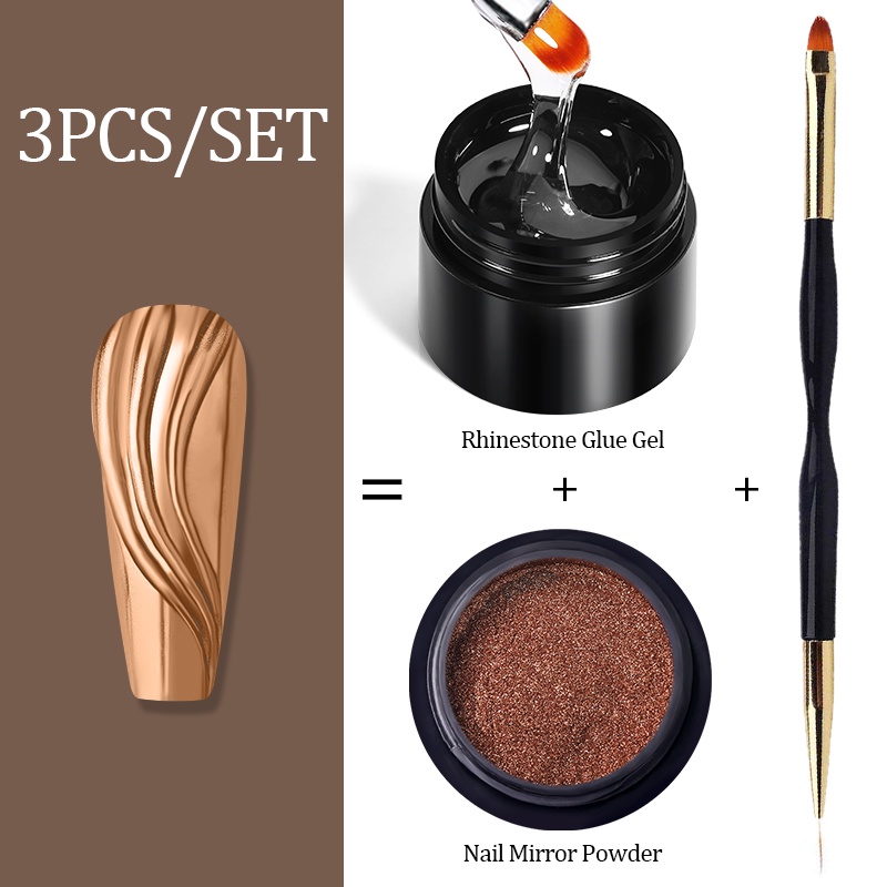 Set 3 Hộp Gel Tráng Gương Sơn Móng Tay BORN PRETTY
