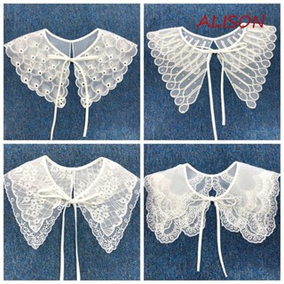 Cổ Áo Giả Bằng Cotton Phối Ren Họa Tiết Thêu Xinh Xắn Cho Nữ