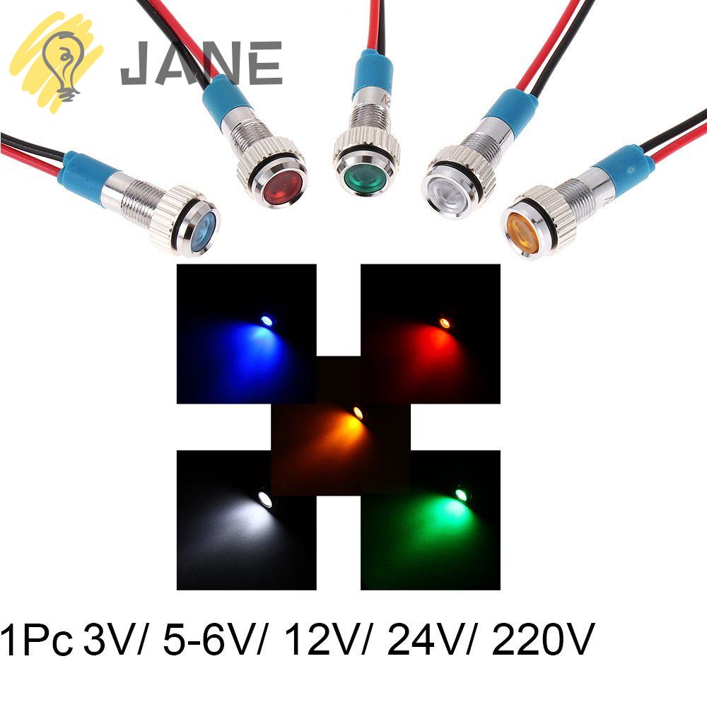 1 Đèn Led Tín Hiệu Bằng Kim Loại 3v 5v 6v 9v 12v 24v 220v Chống Thấm Nước Nhiều Màu 6mm / 6mm