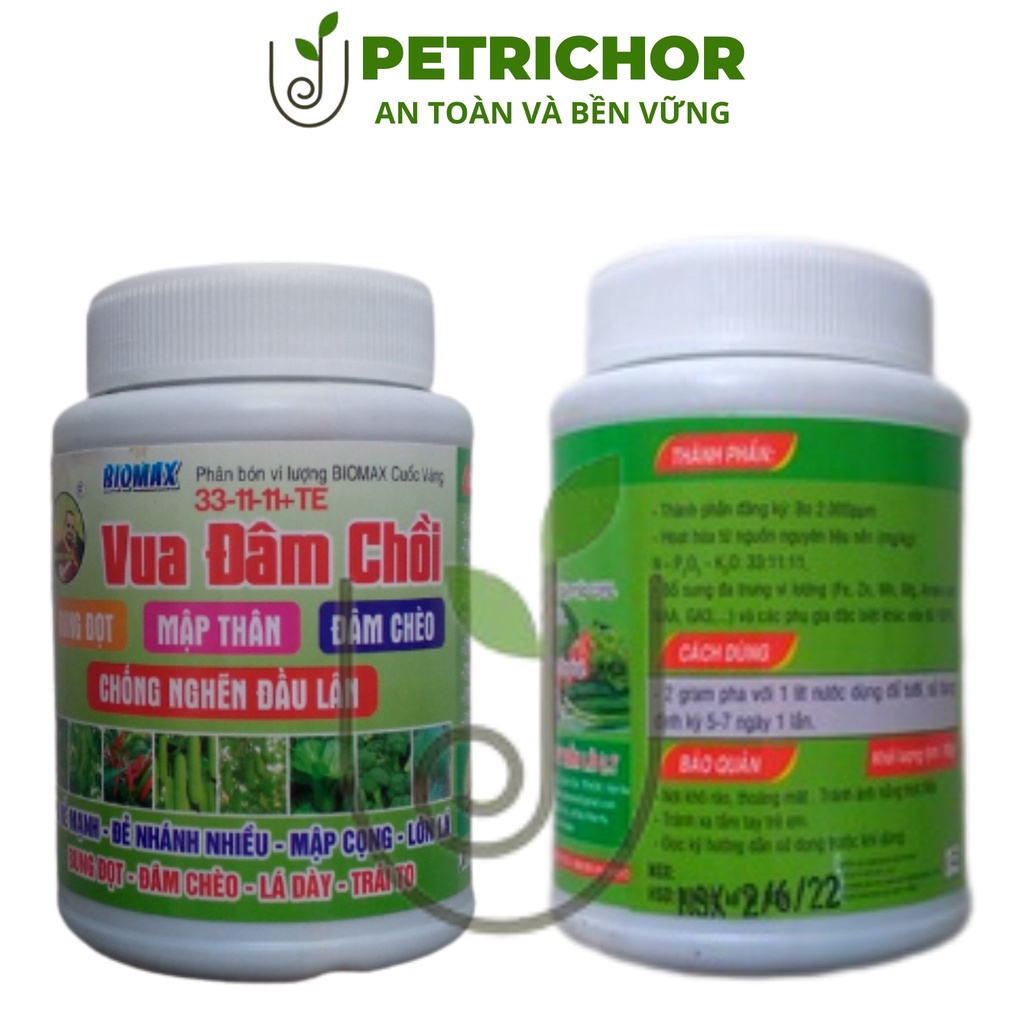 Phân bón vi lượng  NPK 33-11-11 Vua Đâm Chồi -  Giúp Cây Ra Đọt , Xanh Lá, Bung Đọt, Mập Thân, Chống Nghẽn - Hủ 100g