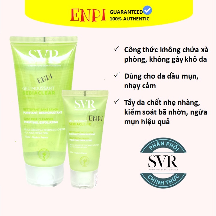 Sữa rửa mặt SVR Sebiaclear Gel Moussant