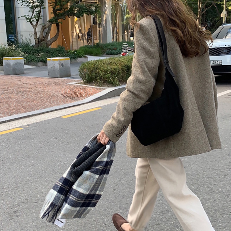 Ielgy nubuck Túi Xách Da Đeo Chéo Sức Chứa Lớn Phong Cách Hàn Quốc Cổ Điển Cho Nữ