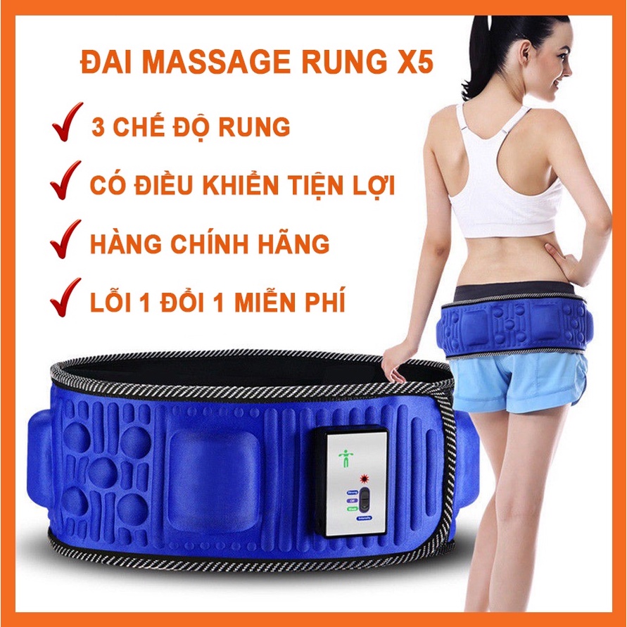 Máy rung massage hồng ngoại đánh tan mỡ bụng X5; Đai rung massage nịt bụng giảm béo X5 cao cấp