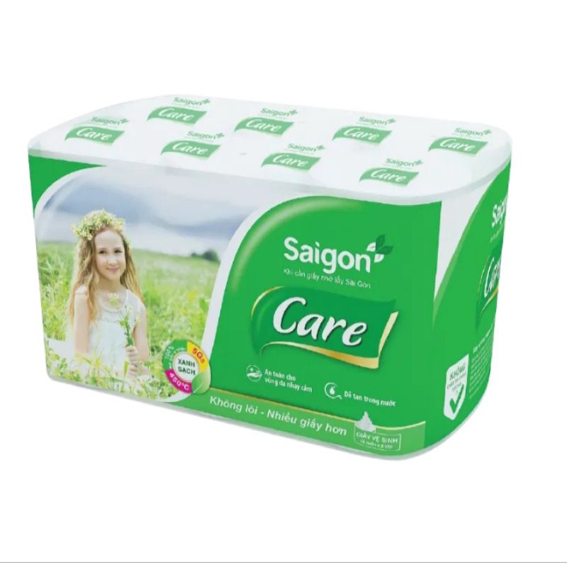 Lốc 6 cuộn giấy vệ sinh Sài Gòn Care không lõi - 557