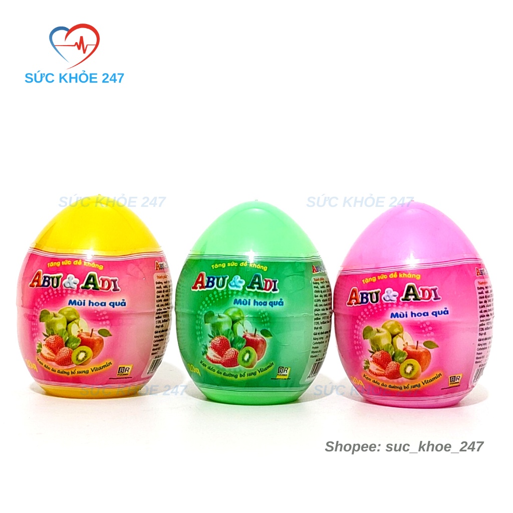 Kẹo Dẻo ABU & ADI Hình Quả Trứng Giúp Bổ Sung Vitamin, Tăng Sức Đề Kháng Cho Bé
