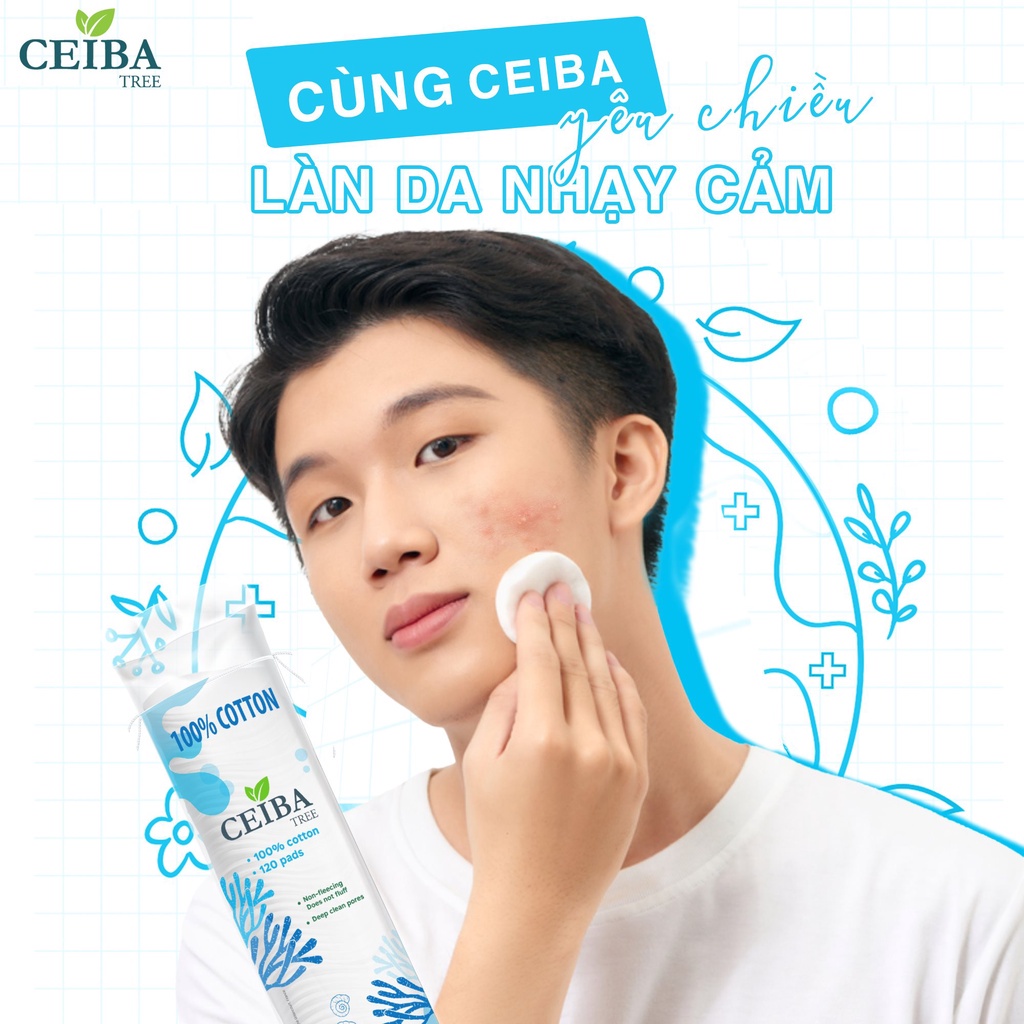 Bông Tẩy Trang Làm Sạch Da Ceiba 120 miếng