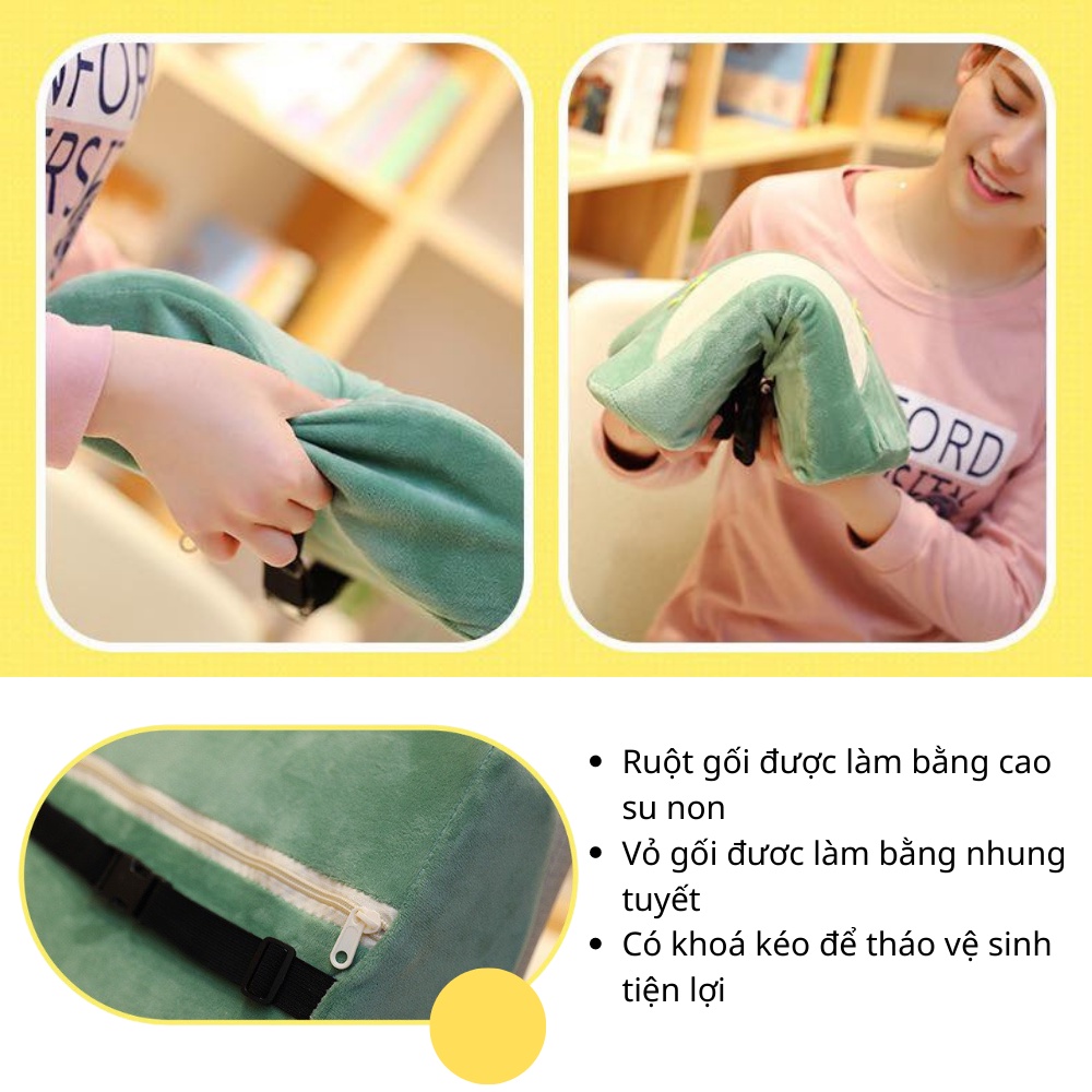 Bộ gối chăn tựa lưng văn phòng hình thú dễ thương BINNIECUTE cao cấp