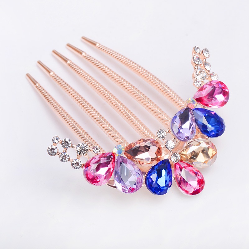 Lược cài tóc HAIMEIKANG đính đá và ngọc trai nhân tạo thời trang cho cô dâu