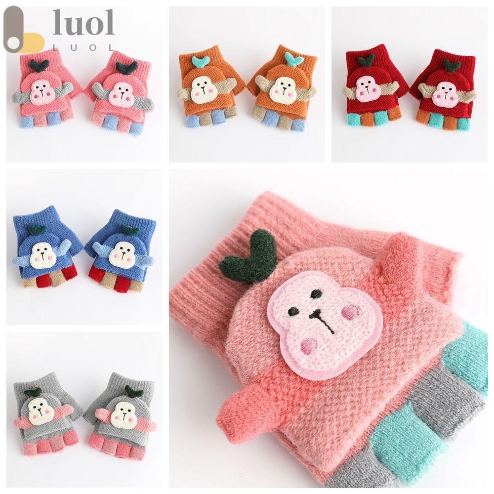 Găng tay hở nửa ngón giữ ấm cho bé 2-6 tuổi
