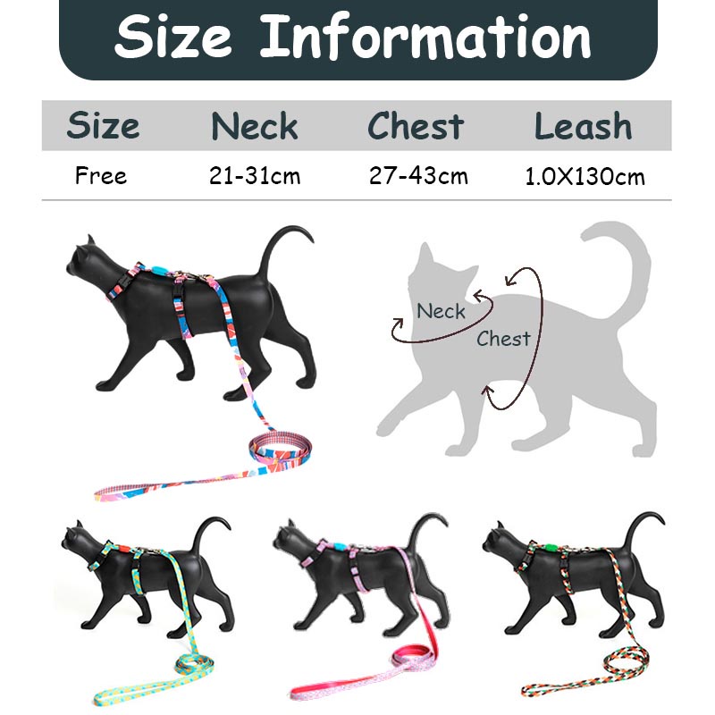 HamshMoc Bộ Dây Dắt Và Dắt Thú Cưng Đi Dạo Bằng Polyester Mềm Mại Họa Tiết Hoa Hamsa Có Thể Điều Chỉnh