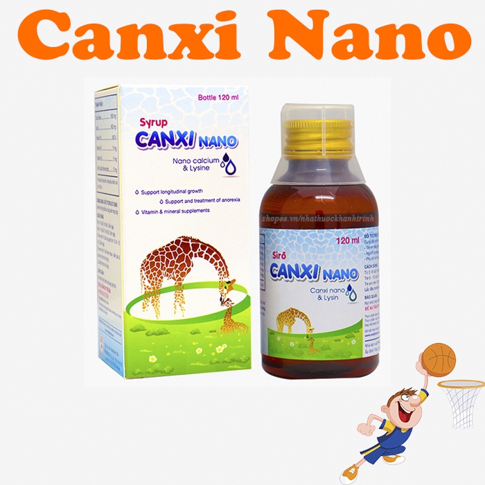 (Chai 120ml) Siro Canxi Nano mediphar - Hỗ trợ bổ sung canxi cho trẻ em, bà bầu và người bị loãng xương
