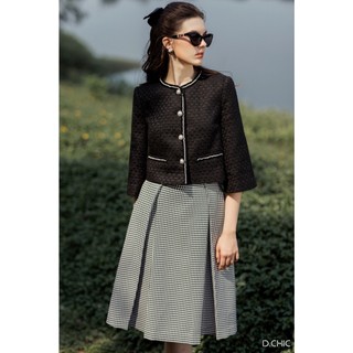 Chân váy midi xếp 2 ly D.CHIC MS: 382688