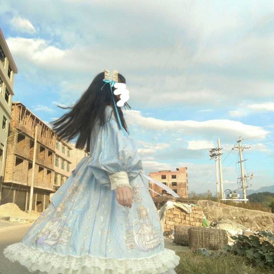 Váy lolita in hình thủy thủ mặt trăng dễ thương, VIDEO TỰ QUAY