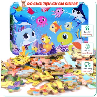 100 mảnh tranh ghép gỗ cho bé 💥 hàng cao cấp 💥 tranh ghép 100 mảnh đa dạng, đựng hộp sắt