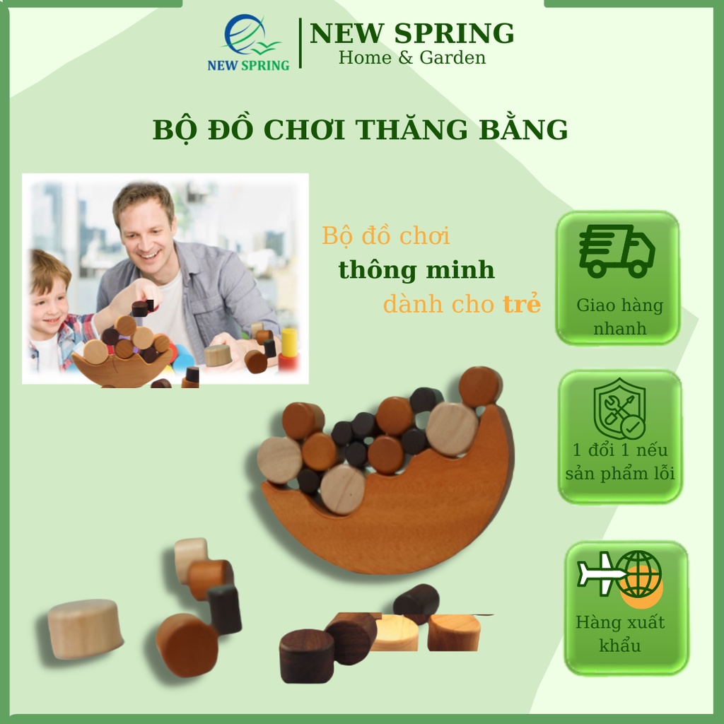 Hàng xuất khẩu bộ đồ chơi cân bằng gỗ, Đồ chơi thông minh - Moon Balance Toys