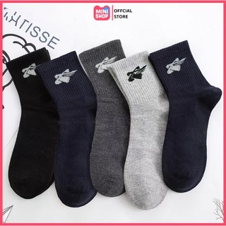 Tất cổ cao, set tất vớ nam công sở chất liệu cotton co giãn dày dặn