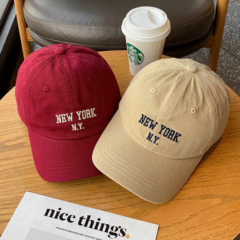 Mũ Lưỡi Trai Mềm Thêu Chữ ny Thời Trang Hè Thu Cá Tính Cho Nam Và Nữ