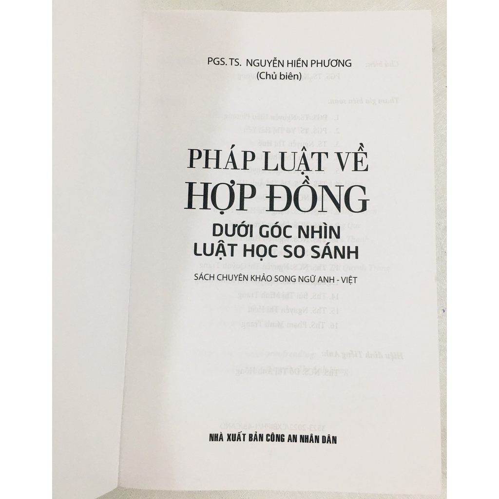 Sách :Pháp luật về hợp đồng dưới góc nhìn luật học so sánh