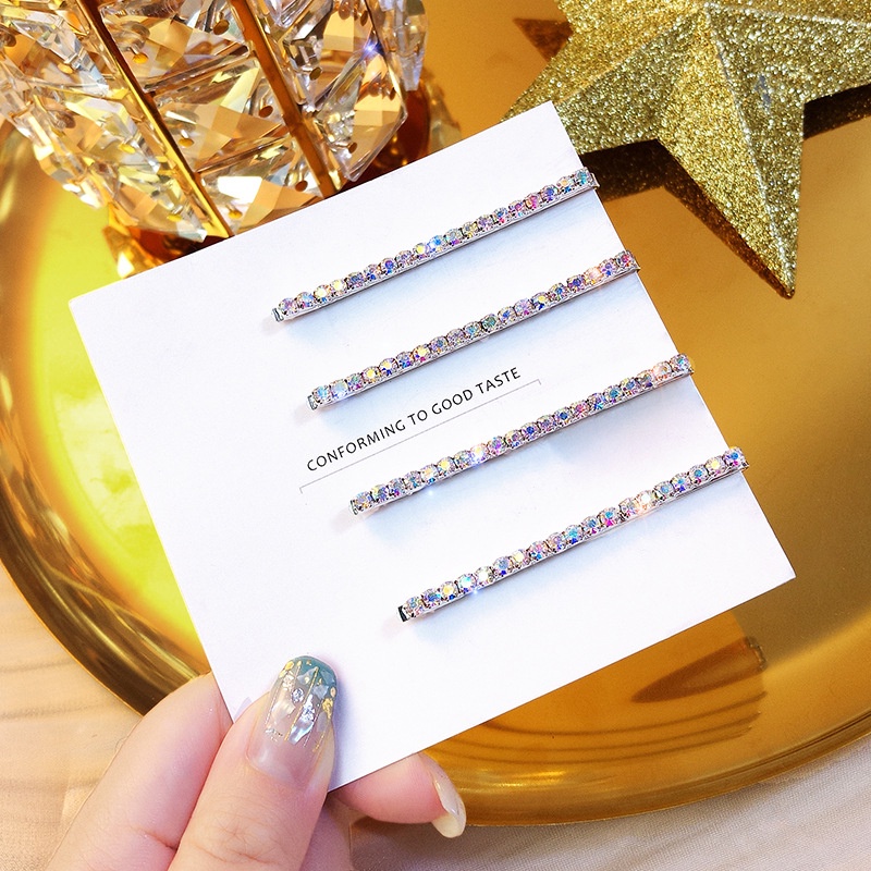 Set 4 Kẹp Tóc Đính Đá Thời Trang Hàn Quốc Cho Nữ