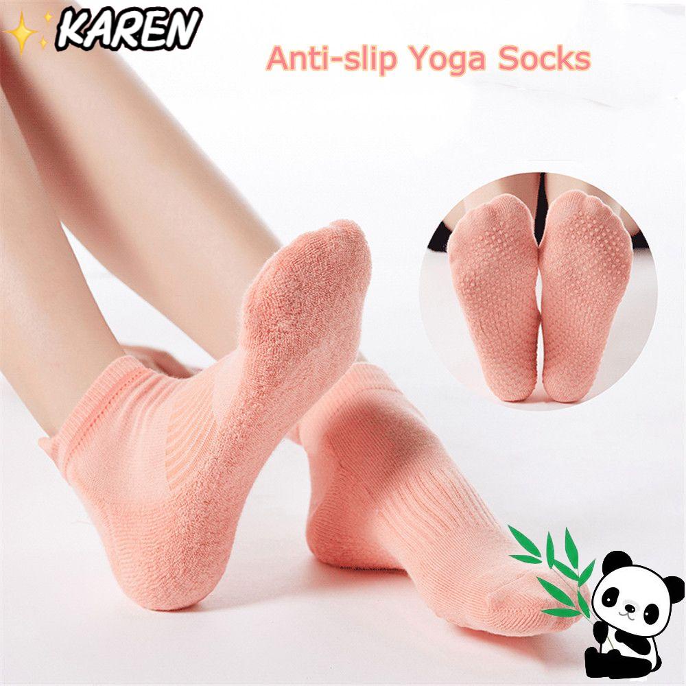 Vớ Tập Yoga Màu Trơn Chống Trượt Có Đệm Tay Cầm Dành Cho Nam Nữ