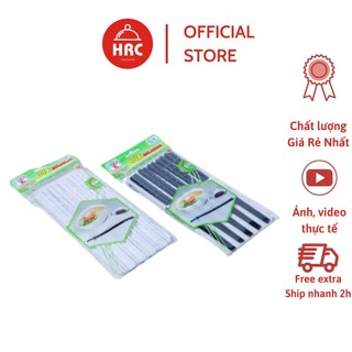 Bộ 10 Đôi Đũa Ăn Đẹp Màu Đen Dài 23 cm Xoắn 2 Đầu Dùng Cho Gia Đình Và Nhà Hàng
