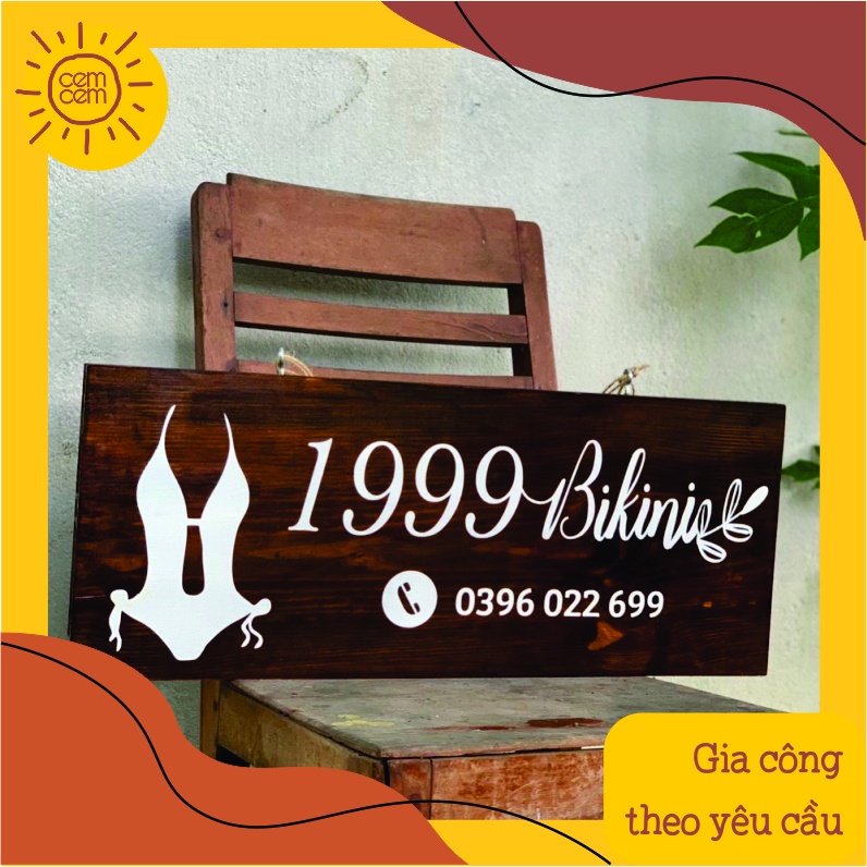 Bảng hiệu bằng gỗ kích thước 60cm