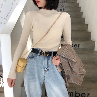 Áo len cổ 3 phân siêu mềm, mịn, co giãn thoải mái, áo len mùa đông, áo len dài tay dễ mix đồ