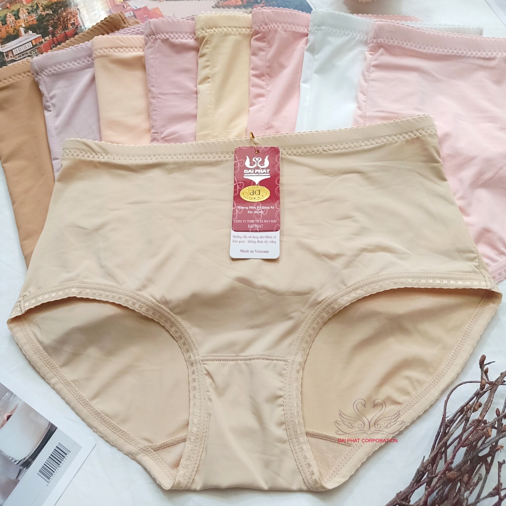 Set 10 quần lót nữ thun lạnh trơn cạp cao cao cấp Đại Phát siêu ôm bụng, kháng khuẩn cao 47-65kg