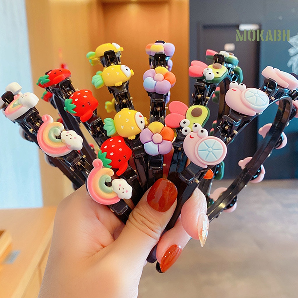 [mokabh] Băng Đô Cài Tóc Co Giãn Nhiều Họa Tiết Dâu Tây Nhiều Màu Sắc Dễ Thương Dành Cho Bé Gái
