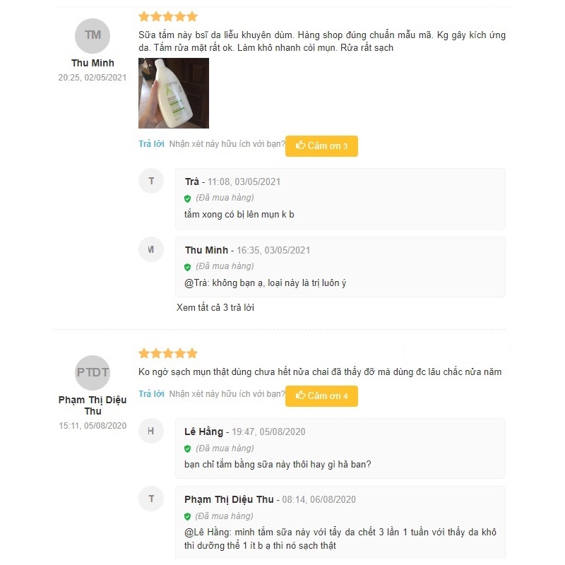 Sữa tắm giảm mụn lưng Aderma 500ml & 750ml không xà phòng, không khô da cho cả nam và nữ