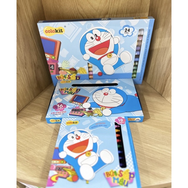 Sáp 10 màu,16 màu, 24 màu Colokit Doraemon