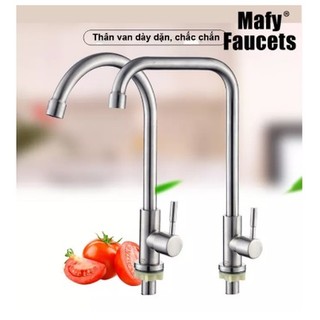 [Tặng kèm dây cấp]Vòi rửa chén xả lạnh đơn RICHTREE loại phi 24,chất liệu inox 304 quay 360 độ dùng cho 2 hộc chậu RTV01