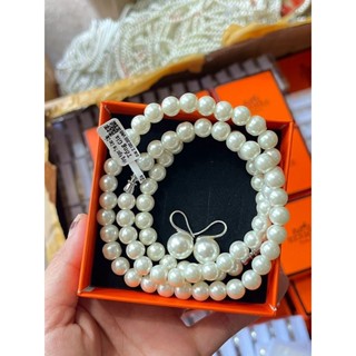 Set bộ 3 chi tiết vòng cổ, vòng tay, hoa tai ngọc trai nhân tạo fullbox hộp y ảnh