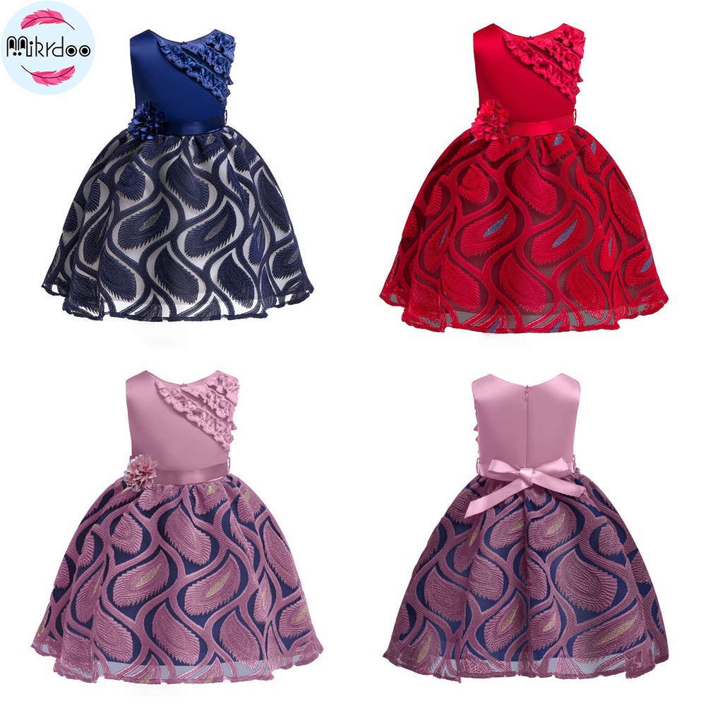 Đầm Sát Nách Hoạ Tiết Thêu Cho Bé Gái 3-10 Tuổi